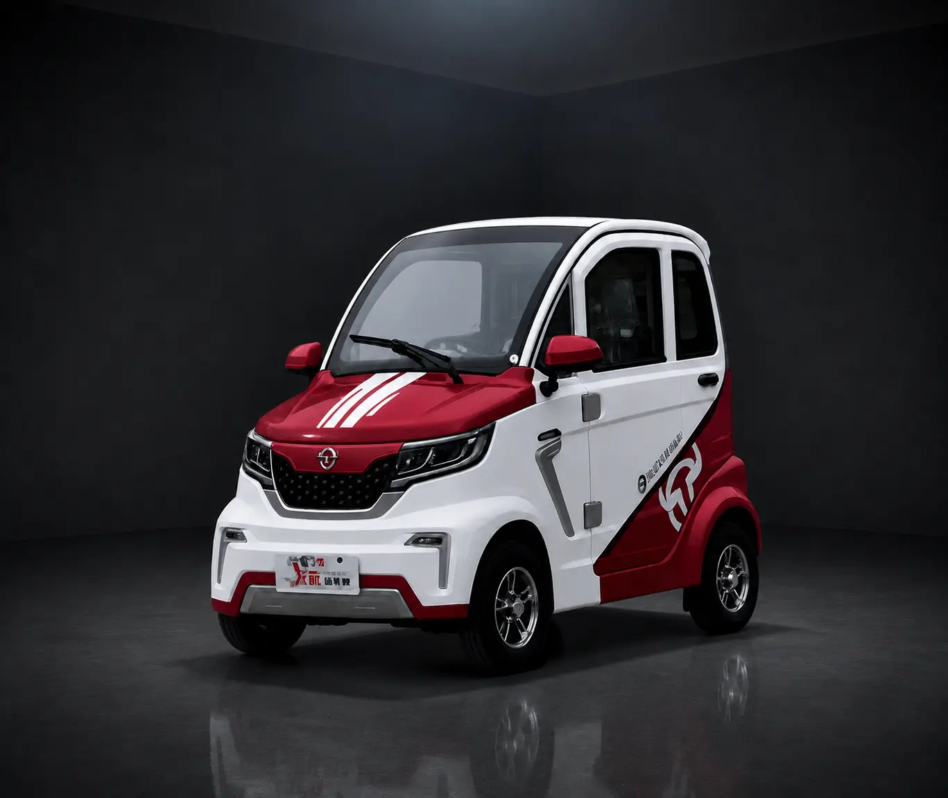 Dongwei in red and white, front three-quarter view